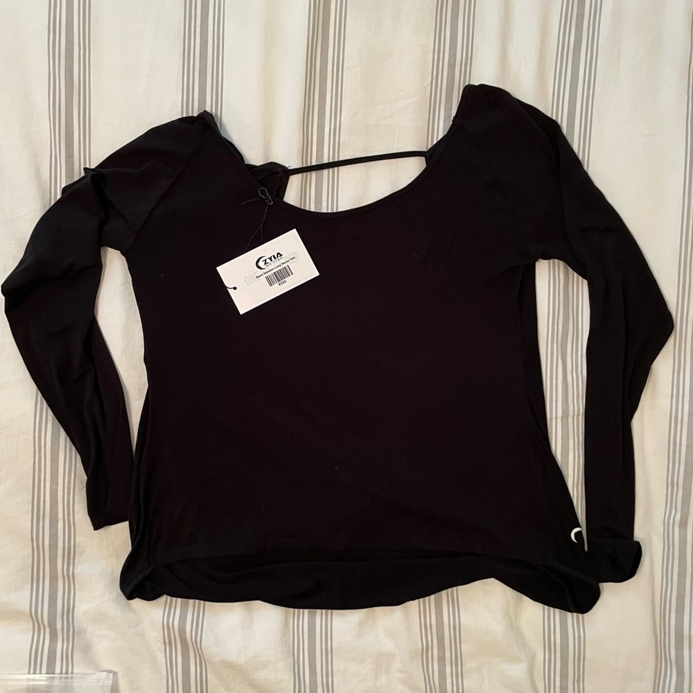 ZYIA Black Long Sleeve Namaste T